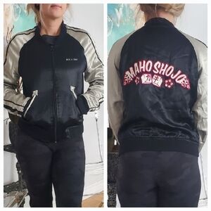Vintage Killah Miss Sixty Varcity Track Bomber Satin Jacket